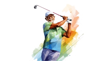 Man Golfing Illustration
